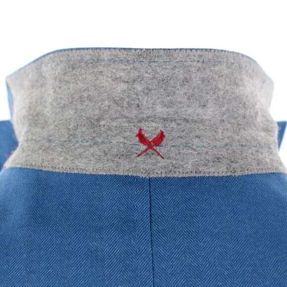 Cardinal of Canada NWT Wool / Silk Sport Coat Size 40S US In Blue Herringbone